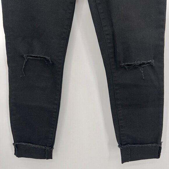 Blank NYC Intro Women's Skinny Crop Raw Hem Ripped Black Jeans 28 - Picture 3 of 9